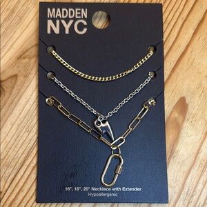 Madden NYC Gold and Silver Layered Necklace Set
